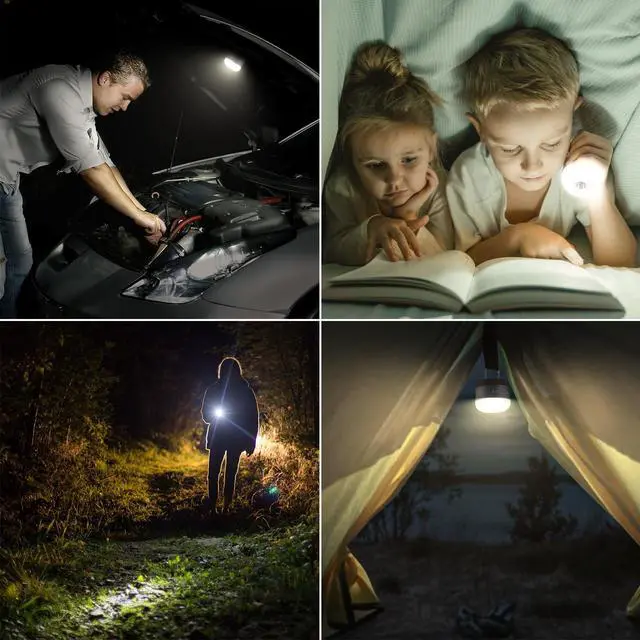 Alt view image 7 of 7 - LE LED Camping Lantern Rechargeable, 410LM, 5 Light Modes, Power Bank, Waterproof, Mini Flashlight with Magnetic Base for Hurricane Emergency, Outdoor, Hiking, Home and Car