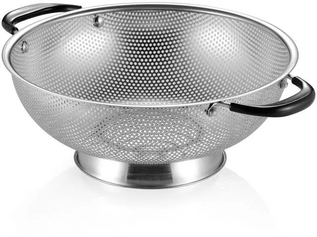 Main image of 18/8 Stainless Steel Colander, Easy Grip Micro-Perforated 5-Quart Colander, Strainer with Riveted and Heat Resistant Handles, BPA Free. Great for Pasta, Noodles, Vegetables and Fruits