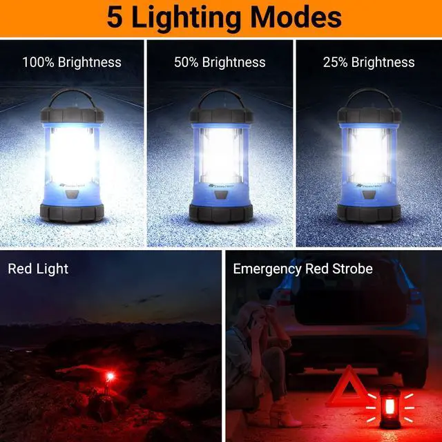 Alt view image 3 of 7 - Camping Lantern, 3200LM LED Lanterns for Power Outages, 4600mAh Phone Charger & Rechargeable Lantern, 5 Light Modes Lantern Flashlight for Hurricane/Emergency/Storm, CT CAPETRONIX Camping Accessories