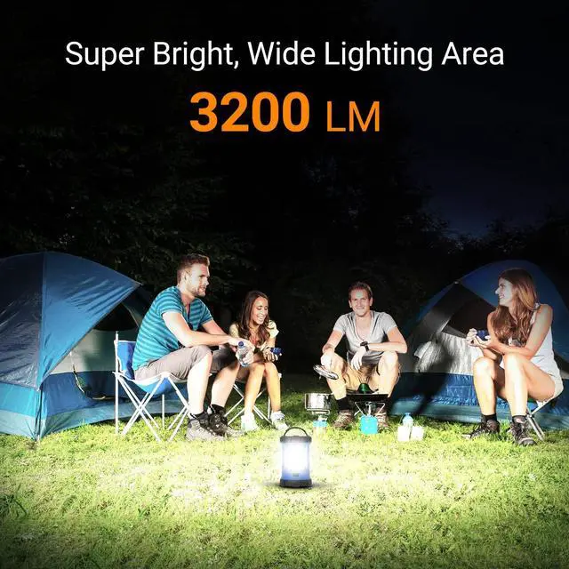 Alt view image 2 of 7 - Camping Lantern, 3200LM LED Lanterns for Power Outages, 4600mAh Phone Charger & Rechargeable Lantern, 5 Light Modes Lantern Flashlight for Hurricane/Emergency/Storm, CT CAPETRONIX Camping Accessories