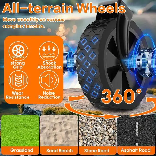 Alt view image 3 of 7 - Wagons Carts Foldable, 360LBS Folding Utility Heavy Duty Wagon Cart with Wheels, 100L Portable Utility Outdoor Wagon for Shopping, Beach, Camping, Sports, Garden