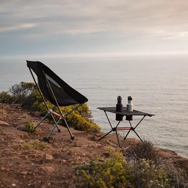 Alt view image 3 of 7 - FT07 Ultralight Camping Table, 1.6 LBS Portable Backpacking Table with Carry Bag & Cup Holder, Folding Mesh Camp Table for Camping Picnic Beach Fishing