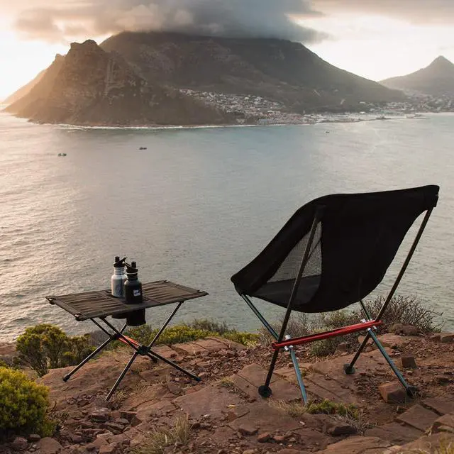Alt view image 4 of 7 - FT07 Ultralight Camping Table, 1.6 LBS Portable Backpacking Table with Carry Bag & Cup Holder, Folding Mesh Camp Table for Camping Picnic Beach Fishing