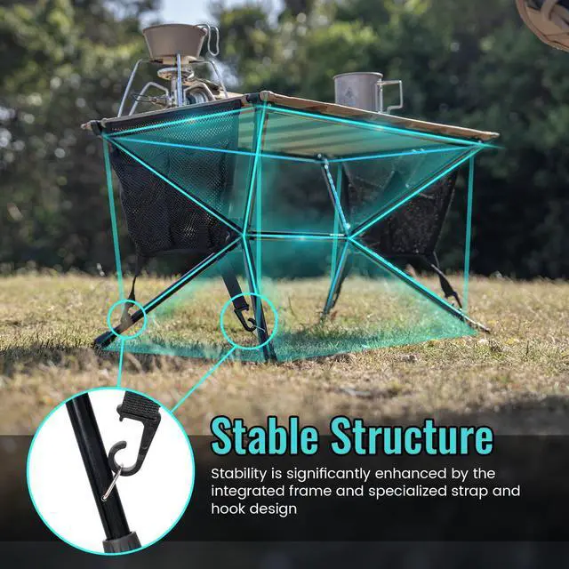 Alt view image 4 of 7 - VENTARA Camping Table, Ultralight Foldable Table Sturdy & Quick Setup, Weighs Only 2.4 lbs, Perfect for Camping, Hiking, Backpacking, Picnic, Beach, Travel
