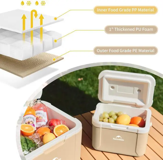 Alt view image 2 of 7 - 5.3 QT Hard Cooler, Mini Insulated Ice Chest Box, Portable Ice Retention Cooler for Beach Camping Picnic Fishing Barbecue