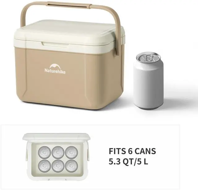 Alt view image 3 of 7 - 5.3 QT Hard Cooler, Mini Insulated Ice Chest Box, Portable Ice Retention Cooler for Beach Camping Picnic Fishing Barbecue