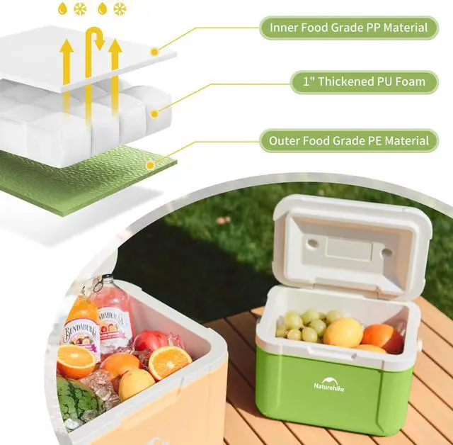 Alt view image 2 of 7 - 5.3 QT Hard Cooler, Mini Insulated Ice Chest Box, Portable Ice Retention Cooler for Beach Camping Picnic Fishing Barbecue