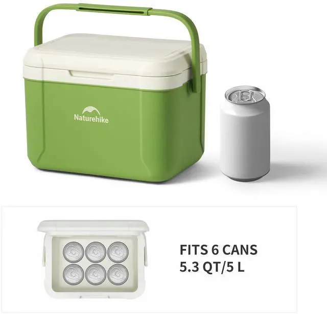 Alt view image 3 of 7 - 5.3 QT Hard Cooler, Mini Insulated Ice Chest Box, Portable Ice Retention Cooler for Beach Camping Picnic Fishing Barbecue