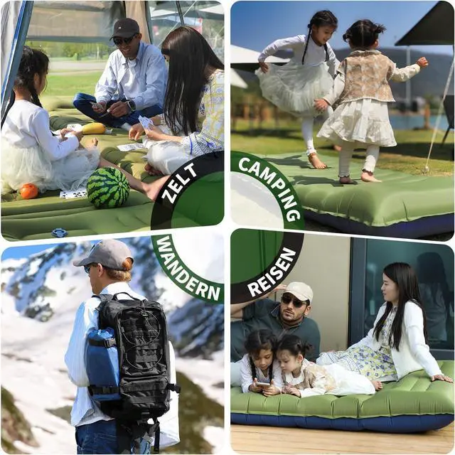 Alt view image 7 of 7 - Camping Sleeping Pad, Thick 5 Inch Camping Mat with Pillow Built-in Foot Pump Ultralight Inflatable Sleeping Pads for Camping, Backpacking, Hiking, Tent