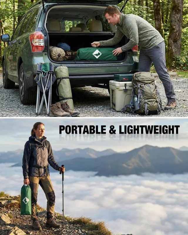 Alt view image 7 of 7 - Portable Camping Side Table, Ultralight Aluminum Folding Table with Mountain Silhouette Print and Carry Bag for Camping, Picnic, Beach, Travel