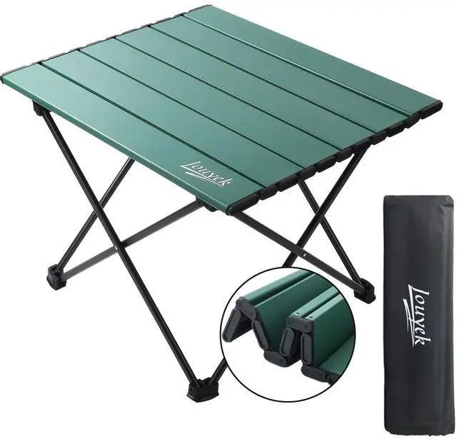 Main image of Small Camping Table, Ultralight Aluminum Folding Table with Carrying Bag, Portable & Lightweight Camping Side Table for Outdoor Camping, Picnic, Beach and Fishing, Green