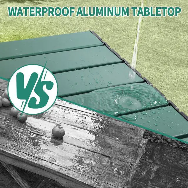 Alt view image 7 of 7 - Small Camping Table, Ultralight Aluminum Folding Table with Carrying Bag, Portable & Lightweight Camping Side Table for Outdoor Camping, Picnic, Beach and Fishing, Green