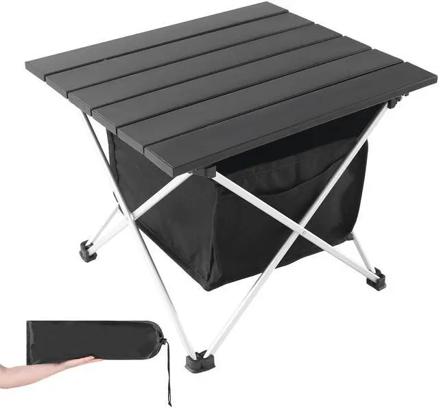 Main image of Portable Camping Table Ultralight Aluminum Camp Table with Storage Bag,Beach Table for Sand with Carrying Bag,Prefect for Outdoor,Picnic,BBQ,Cooking,Festival (Black with Storage Bag-S)