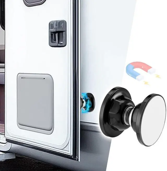 Main image of RV Magnetic Door Catch with Adhesives Screws - Easy to Install Camper Trailer Door Holder, Sturdy Stopper for RV Accessories, 1 Pack