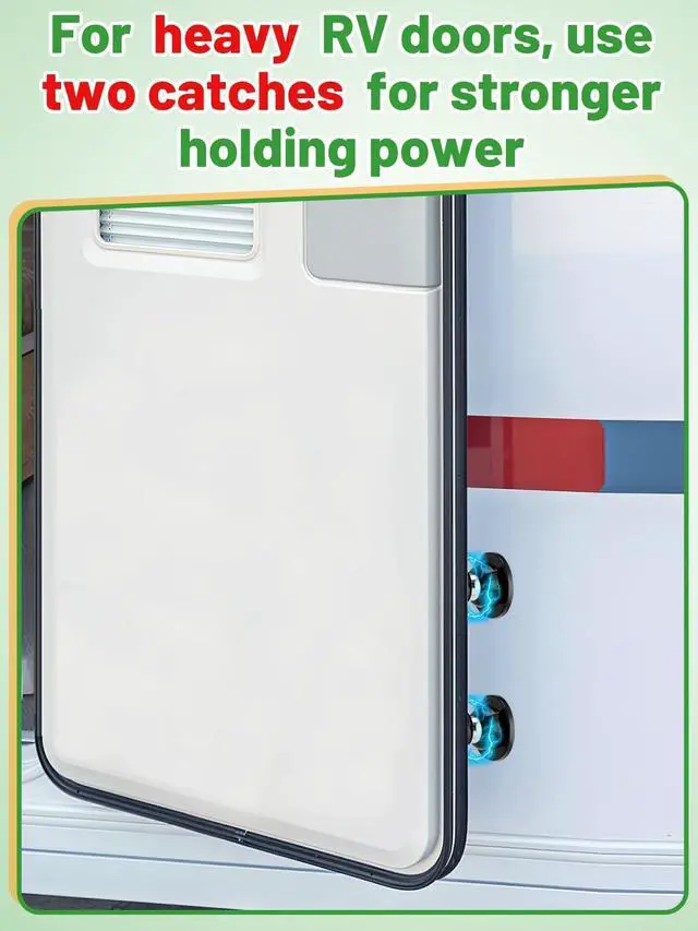Alt view image 3 of 7 - RV Magnetic Door Catch with Adhesives Screws - Easy to Install Camper Trailer Door Holder, Sturdy Stopper for RV Accessories, 1 Pack
