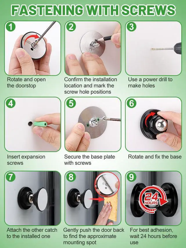 Alt view image 6 of 7 - RV Magnetic Door Catch with Adhesives Screws - Easy to Install Camper Trailer Door Holder, Sturdy Stopper for RV Accessories, 1 Pack
