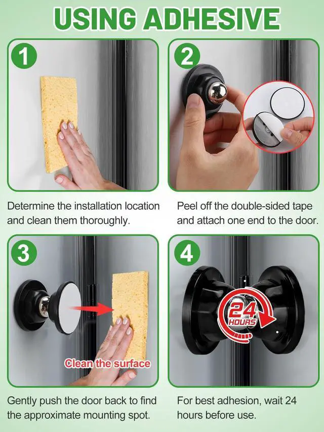 Alt view image 7 of 7 - RV Magnetic Door Catch with Adhesives Screws - Easy to Install Camper Trailer Door Holder, Sturdy Stopper for RV Accessories, 1 Pack