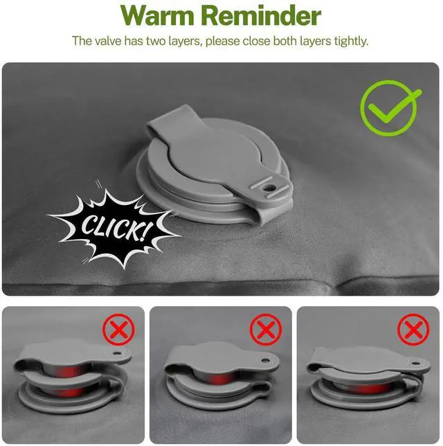 Alt view image 6 of 7 - Double Sleeping Pad for Camping, 6" Extra-Thick Reinforced Camping Sleeping Pad with Pillows & Built-in Foot Pump, Ultralight Inflating Camping Mattress for Backpacking Tent Hiking Travel