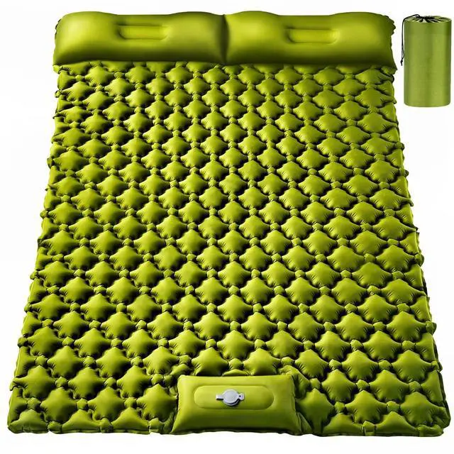 Main image of Double Sleeping Pad, Ultralight 4" Extra-Thick Self Inflating Sleeping Mat for 2 Person with Pillow Built-in Foot Pump Portable Camping Mat for Backpacking, Hiking, Traveling, Tent, Camping