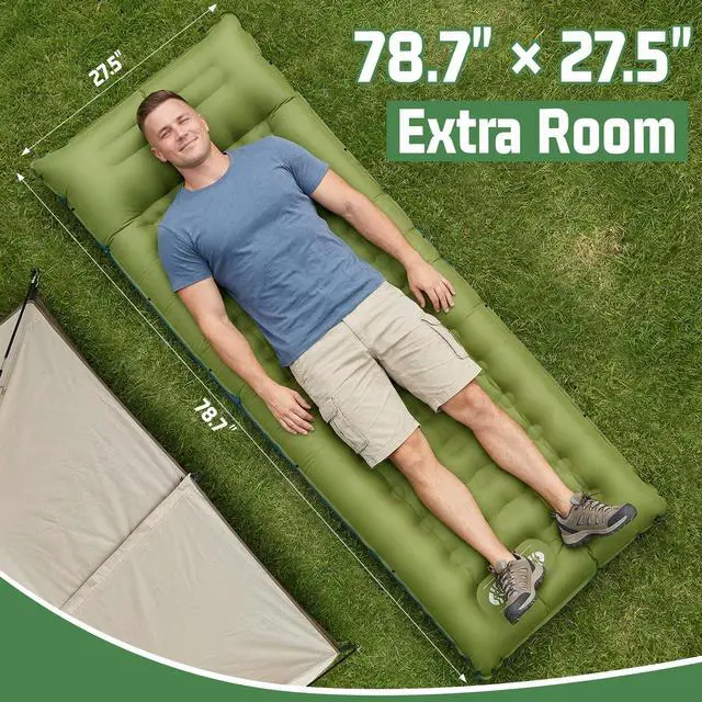 Alt view image 6 of 7 - Sleeping Pad for Camping, 6.3 Inch Thick Air Mattress for Backpacking, Hiking, Outdoor Adventures, Car Camping & Tent Use