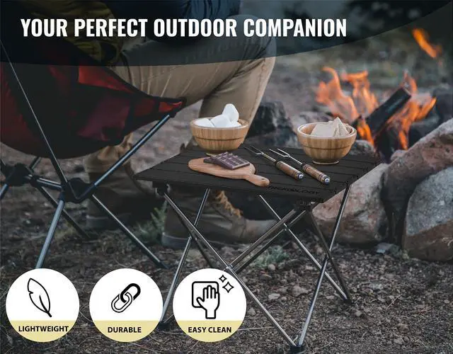 Alt view image 3 of 7 - Small Camping Table - Beach Table that Fold Up - Lightweight, Foldable, Potable Folding Small Outdoor Table - for Camp, Hiking, Campers & Summer Outing Trip