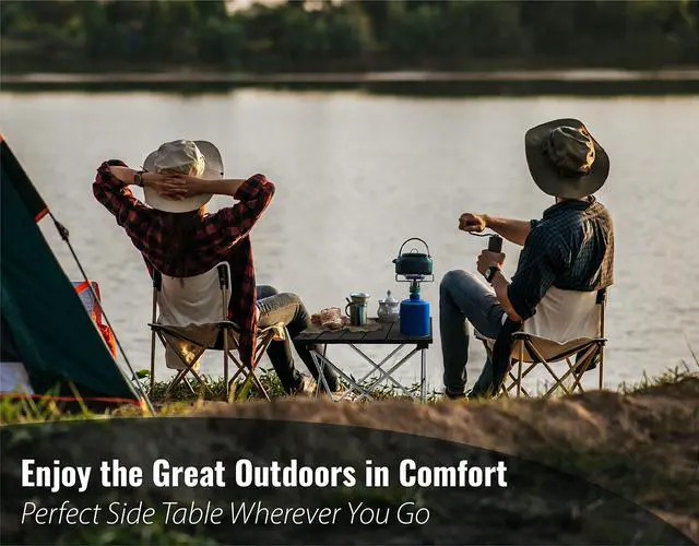 Alt view image 7 of 7 - Small Camping Table - Beach Table that Fold Up - Lightweight, Foldable, Potable Folding Small Outdoor Table - for Camp, Hiking, Campers & Summer Outing Trip