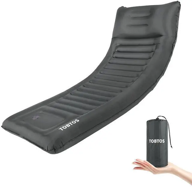 Main image of Inflatable Camping Sleeping Pad with Pillow, Thick 6 Inch Ultralight Sleeping Pad with Built-in Pump, Lightweight Sleeping Mat for Camping, Backpacking, Hiking, Tent (Grey)