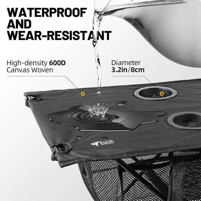 Alt view image 3 of 7 - Small Beach Tables for Sand Foldable, Portable Camping Table Folding with Cup Holders & Mesh Storage for Camp Tent Side Picnic Tailgate Travel Outdoor Compact Ultralight Backpack Hiking