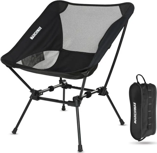 Main image of Ultralight Folding Camping Chair, Heavy Duty Portable Compact for Outdoor Camp, Travel, Beach, Picnic, Festival, Hiking, Lightweight Backpacking (Black)