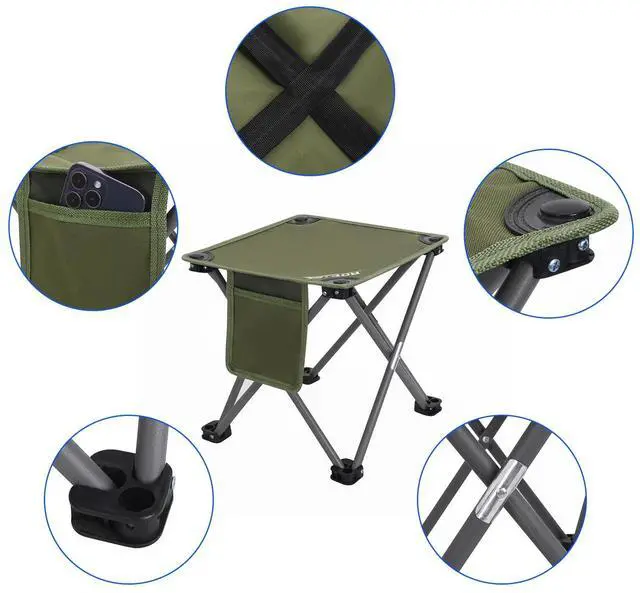 Alt view image 3 of 4 - 2 Pack Camping Stool,Portable Folding Compact Lightweight Stool Seat for Camping Fishing Hiking Gardening Outdoor Walking Backpacking Travelling and Beach with Carry Bag