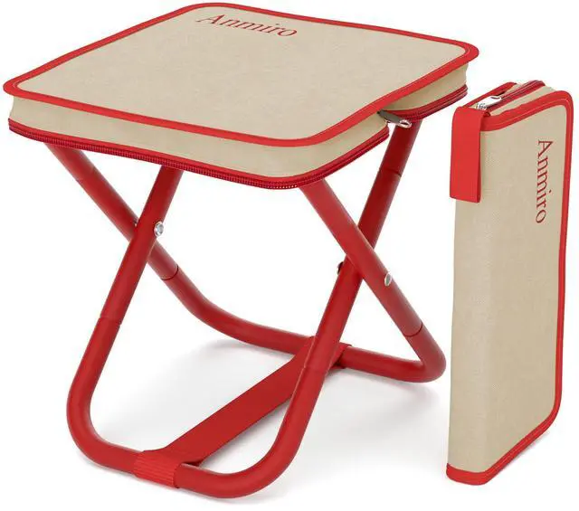 Main image of Portable Folding Camping Stool, 12.6 Inch Lightweight Mountaineering Hiking Stool, Outdoor Beach Fishing Garden Foldable Stool with Carry Bag, Supports Up to 200LB