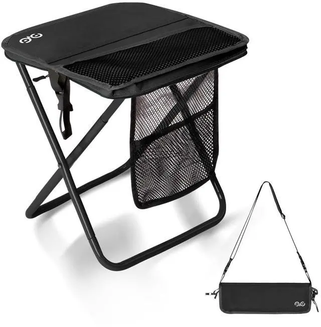 Main image of Portable Collapsible Stool, 16Folding Stool with 3 Side Pockets and Shoulder Strap, Extra Large Camping Chair Supports 400 lbs, Ultralight Portable Seat for Outdoor, Hiking, Fishing