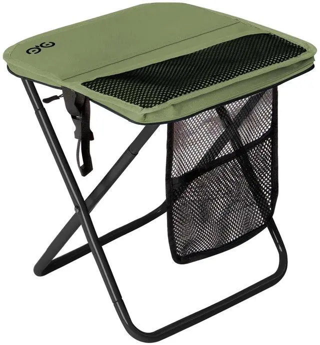 Main image of Portable Collapsible Stool, 16Folding Stool with 3 Side Pockets and Shoulder Strap, Extra Large Camping Chair Supports 400 lbs, Ultralight Portable Seat for Outdoor, Hiking, Fishing (Green)