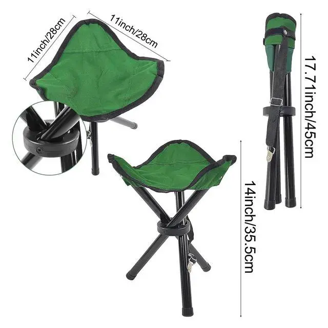 Alt view image 4 of 7 - Travel Folding Camping Stool, Use Height 14" and Max Weight 240 lbs Outdoor Portable Party Chair Fishing Chair Seat for Camping Fishing Hiking Gardening and Beach Painting