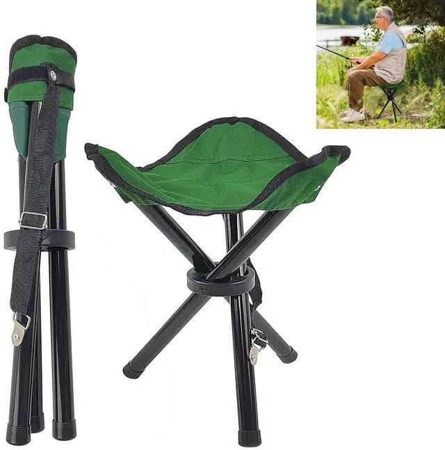 Main image of Travel Folding Camping Stool, Use Height 14" and Max Weight 240 lbs Outdoor Portable Party Chair Fishing Chair Seat for Camping Fishing Hiking Gardening and Beach Painting