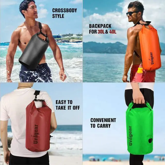 Alt view image 3 of 7 - Dry Bag Waterproof, Floating and Lightweight Bags for Kayaking, Boating, Fishing, Swimming and Camping with Waterproof Phone Case (Green, 5L)