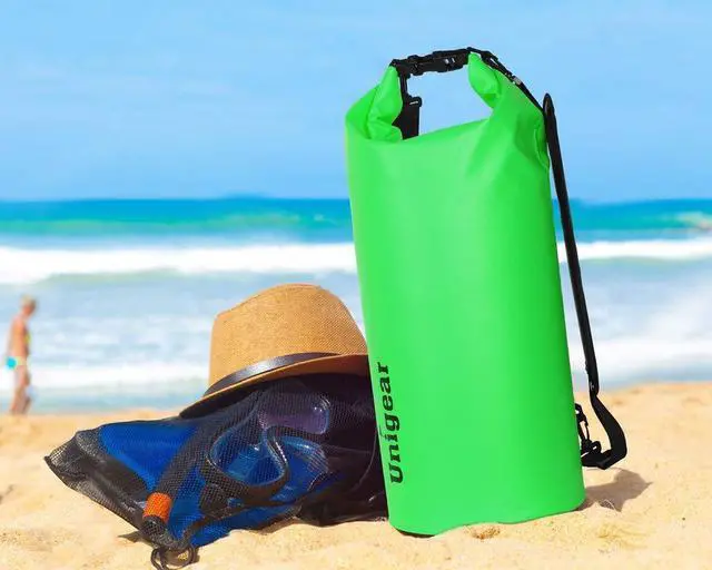 Alt view image 7 of 7 - Dry Bag Waterproof, Floating and Lightweight Bags for Kayaking, Boating, Fishing, Swimming and Camping with Waterproof Phone Case (Green, 5L)