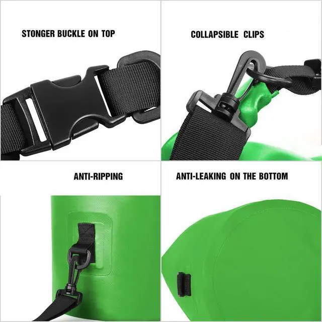 Alt view image 5 of 7 - Dry Bag Waterproof, Floating and Lightweight Bags for Kayaking, Boating, Fishing, Swimming and Camping with Waterproof Phone Case (Green, 5L)