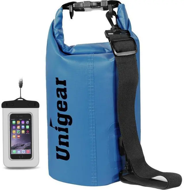 Main image of Dry Bag Waterproof, Floating and Lightweight Bags for Kayaking, Boating, Fishing, Swimming and Camping with Waterproof Phone Case (Sky Blue, 5L)