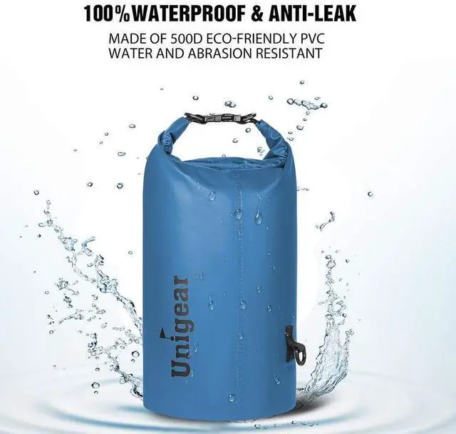 Alt view image 4 of 7 - Dry Bag Waterproof, Floating and Lightweight Bags for Kayaking, Boating, Fishing, Swimming and Camping with Waterproof Phone Case (Sky Blue, 5L)