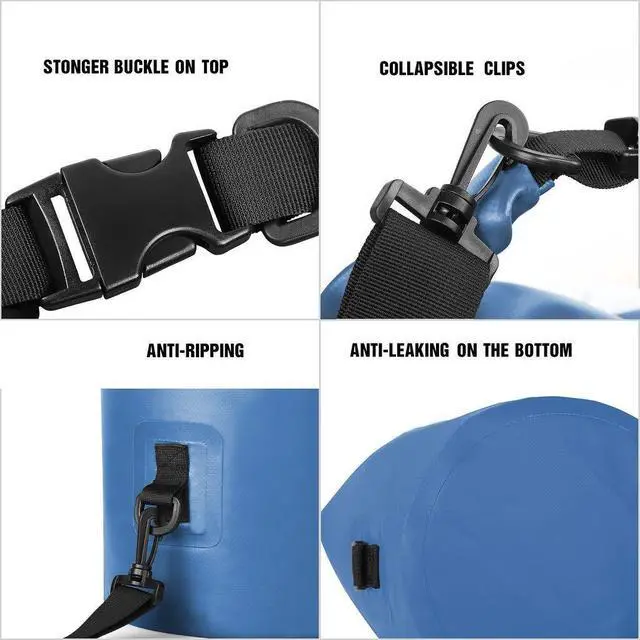 Alt view image 5 of 7 - Dry Bag Waterproof, Floating and Lightweight Bags for Kayaking, Boating, Fishing, Swimming and Camping with Waterproof Phone Case (Sky Blue, 5L)