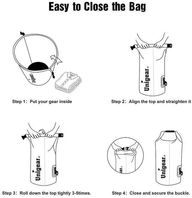 Alt view image 6 of 7 - Dry Bag Waterproof, Floating and Lightweight Bags for Kayaking, Boating, Fishing, Swimming and Camping with Waterproof Phone Case (Sky Blue, 5L)