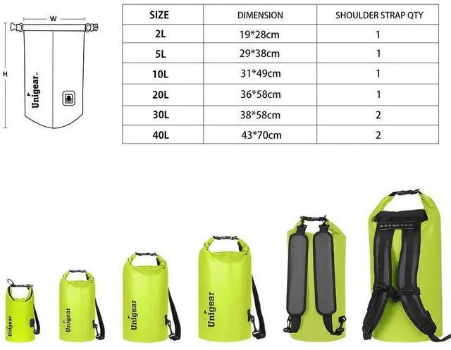 Alt view image 2 of 7 - Dry Bag Waterproof, Floating and Lightweight Bags for Kayaking, Boating, Fishing, Swimming and Camping with Waterproof Phone Case (Yellow, 2L)