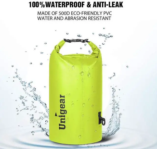 Alt view image 4 of 7 - Dry Bag Waterproof, Floating and Lightweight Bags for Kayaking, Boating, Fishing, Swimming and Camping with Waterproof Phone Case (Yellow, 2L)