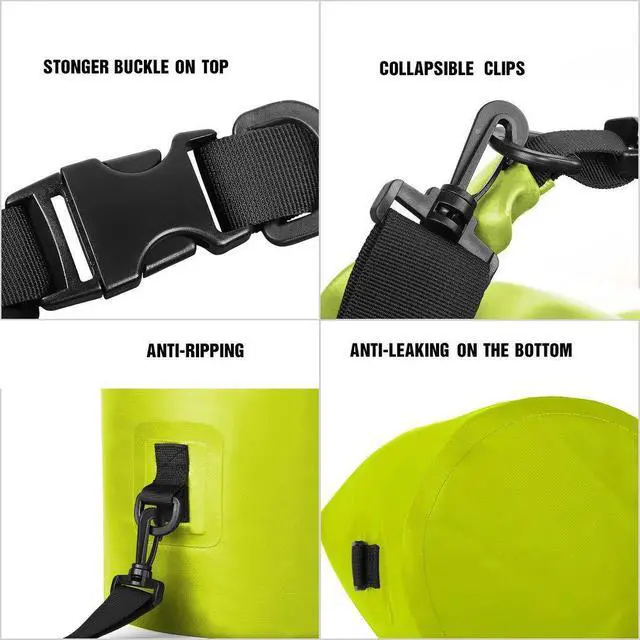 Alt view image 5 of 7 - Dry Bag Waterproof, Floating and Lightweight Bags for Kayaking, Boating, Fishing, Swimming and Camping with Waterproof Phone Case (Yellow, 2L)