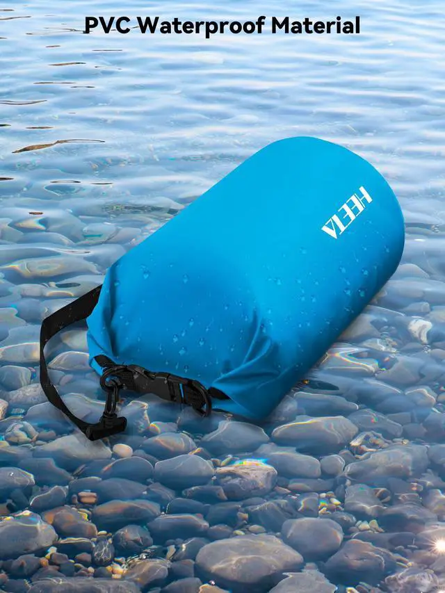 Alt view image 3 of 7 - Waterproof Dry Bag for Women Men, Roll Top Lightweight Dry Storage Bag Backpack with Emergency Whistle for Travel, Kayaking, Boating, Camping, Beach, Cruise Ship Essentials (Blue, 5L)