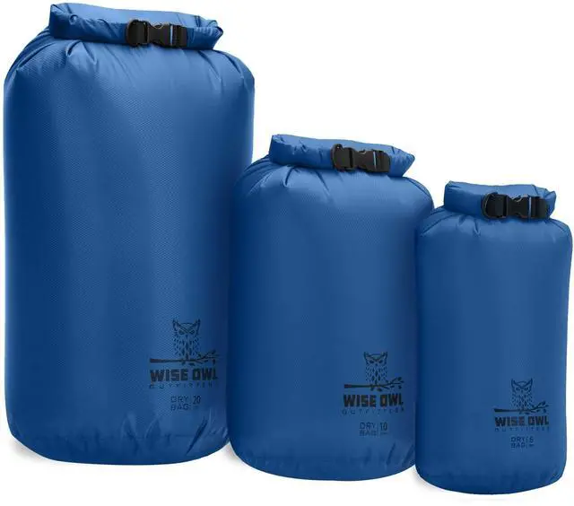 Main image of Waterproof Dry Bag 3-Pack Lightweight & Airtight 5L/10L/20L Small & Large Dry Bags for Kayaking, Beach, Travel, Boating, Hiking