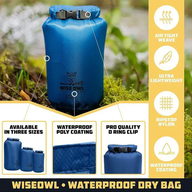 Alt view image 2 of 7 - Waterproof Dry Bag 3-Pack Lightweight & Airtight 5L/10L/20L Small & Large Dry Bags for Kayaking, Beach, Travel, Boating, Hiking
