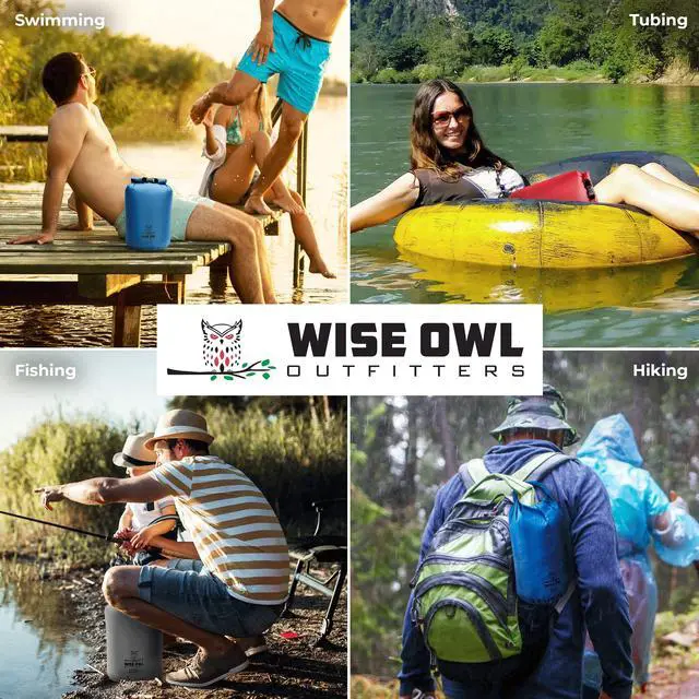 Alt view image 5 of 7 - Waterproof Dry Bag 3-Pack Lightweight & Airtight 5L/10L/20L Small & Large Dry Bags for Kayaking, Beach, Travel, Boating, Hiking
