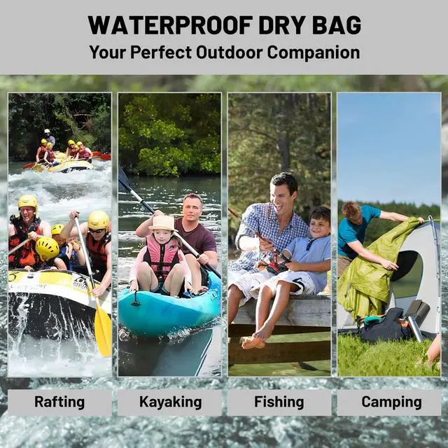 Alt view image 4 of 7 - Waterproof Dry Bag,Roll Top Orange Small Waterproof Backpack 2L/5L/10L/20L/30L/40L Floating Lightweight Bags for Kayaking, Boating, Fishing, Swimming Camping with Waterproof Phone Case